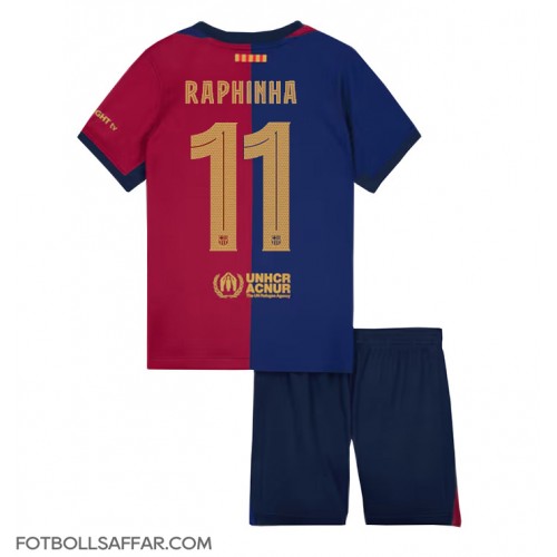 Barcelona Raphinha Belloli #11 Hemmadräkt Barn 2024-25 Kortärmad (+ Korta byxor)